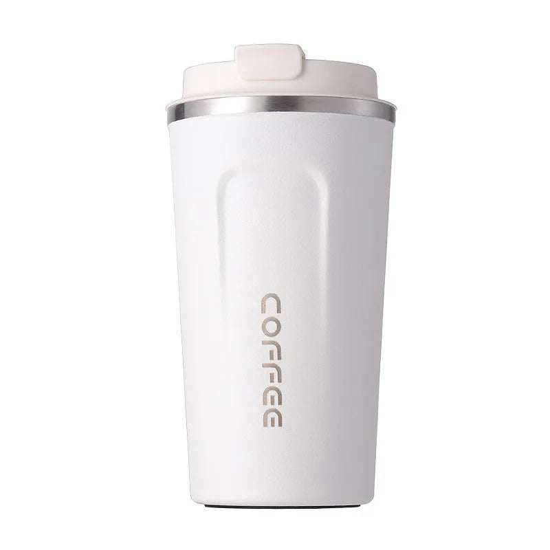 Termo de café para coche: acero inoxidable de doble pared.