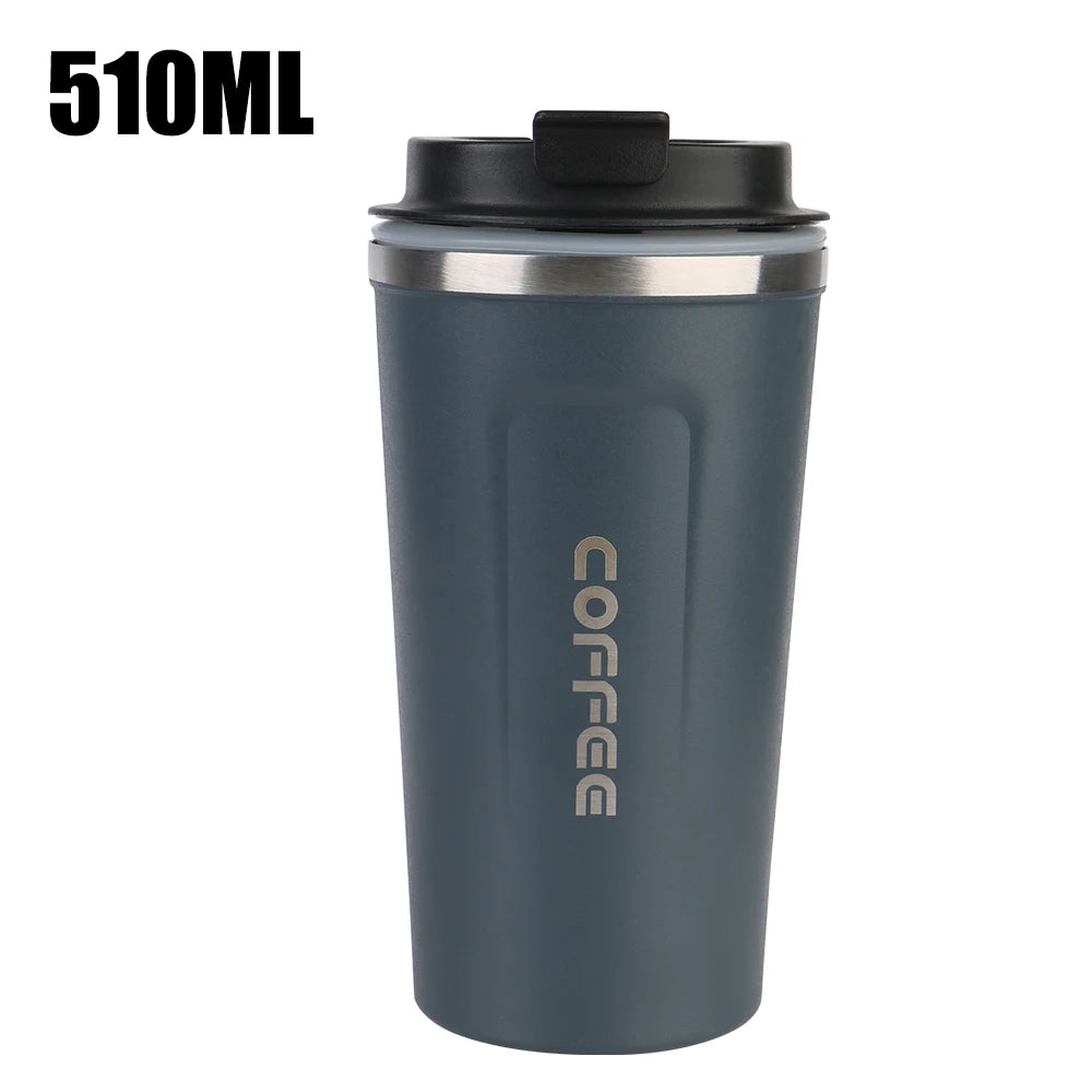Taza de café de viaje - Termo de acero inoxidable de doble pared.