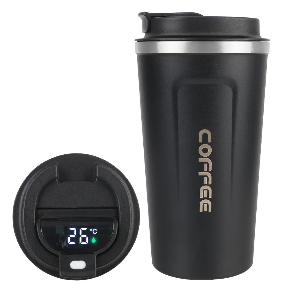 Taza de café de viaje - Termo de acero inoxidable de doble pared.