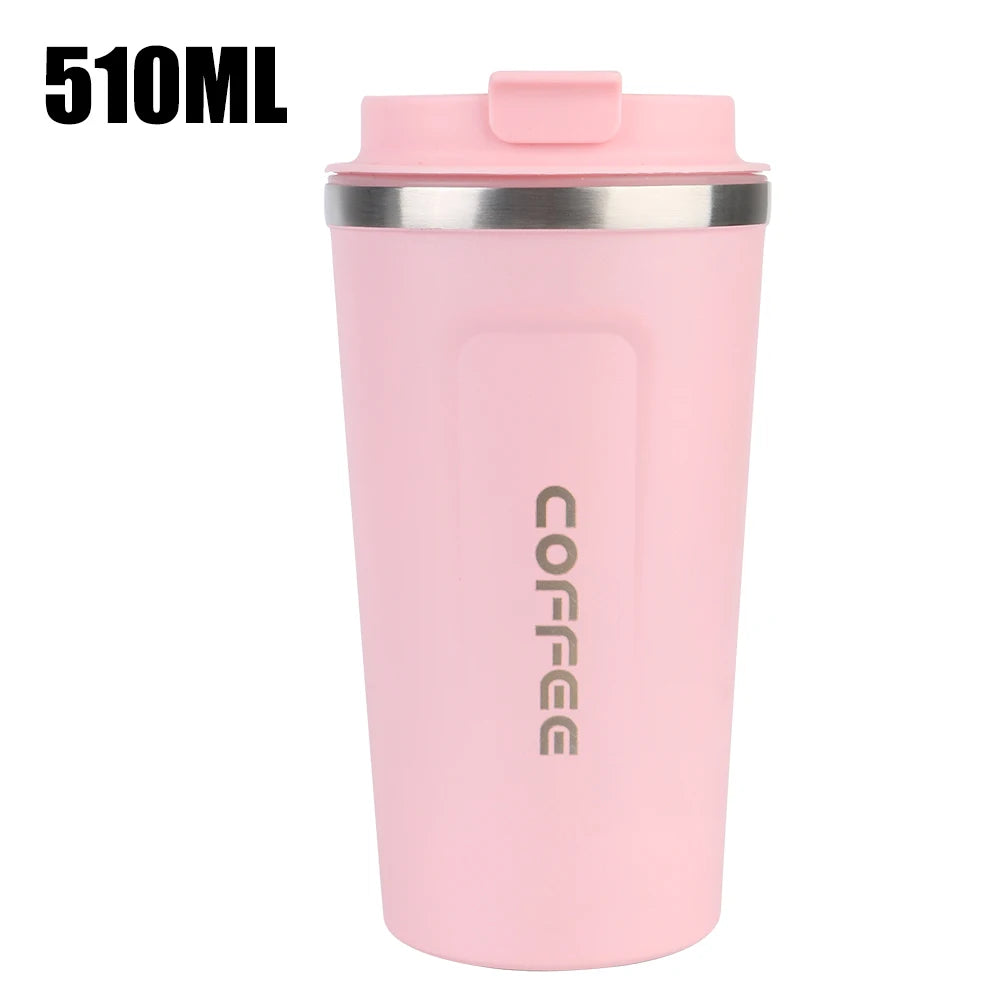 Taza de café de viaje - Termo de acero inoxidable de doble pared.