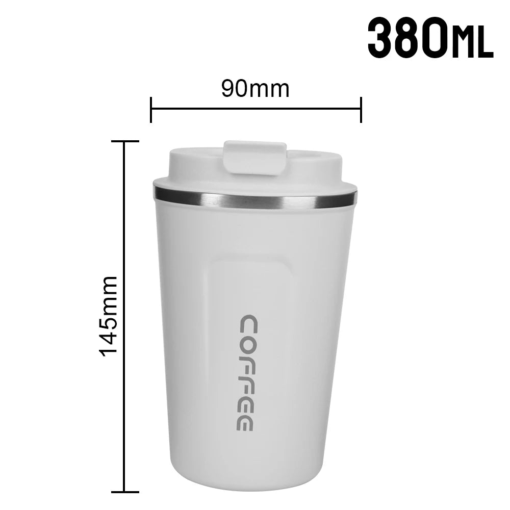 Taza de café de viaje - Termo de acero inoxidable de doble pared.