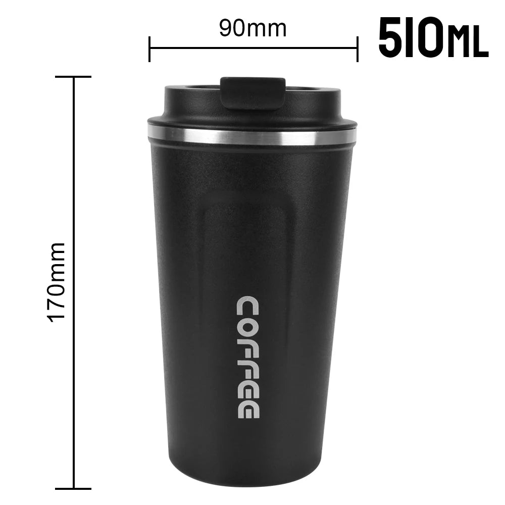 Taza de café de viaje - Termo de acero inoxidable de doble pared.