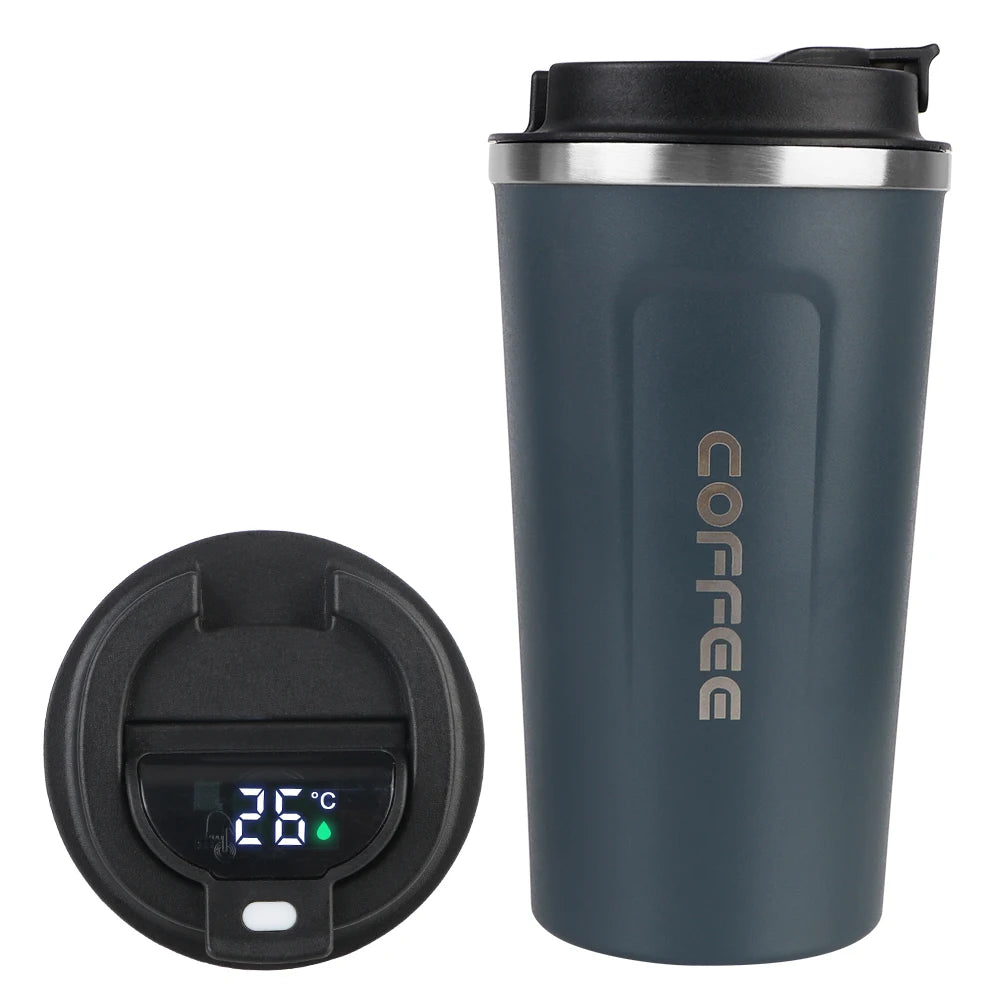 Taza de café de viaje - Termo de acero inoxidable de doble pared.
