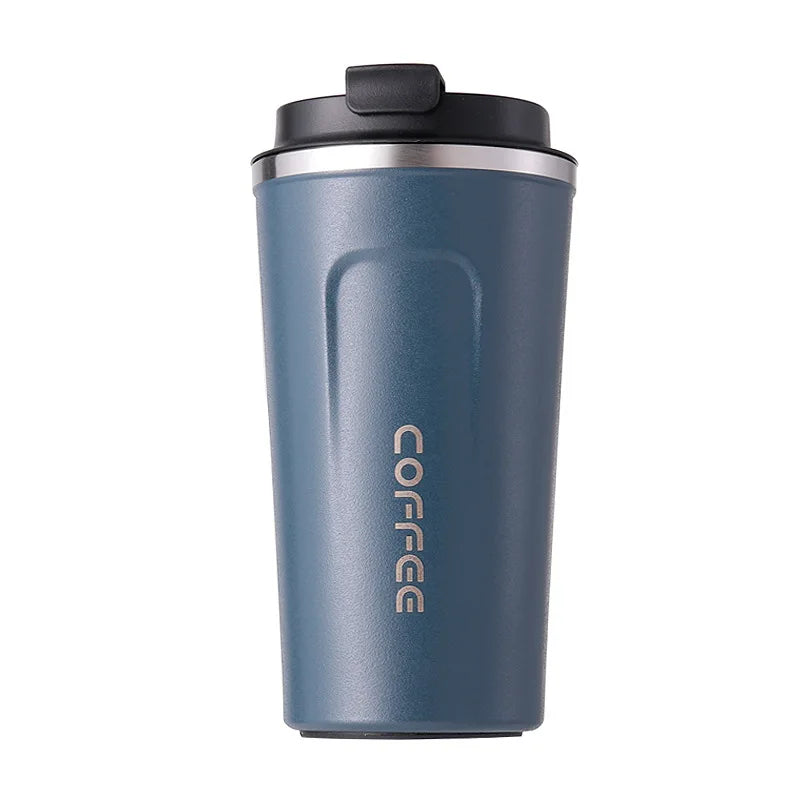 Termo de café para coche: acero inoxidable de doble pared.