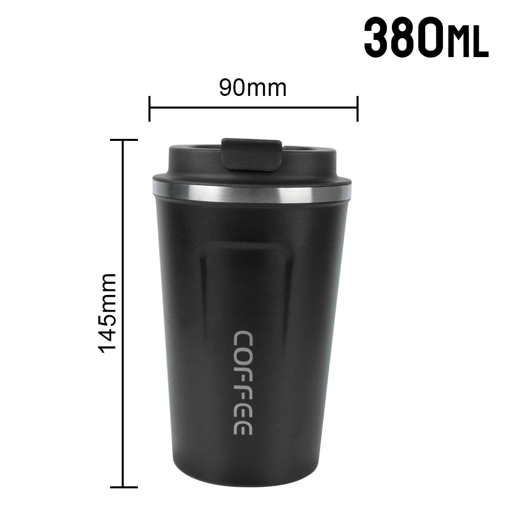 Taza de café de viaje - Termo de acero inoxidable de doble pared.