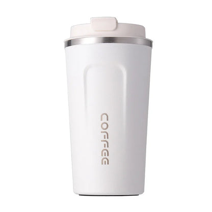 Termo de café para coche: acero inoxidable de doble pared.