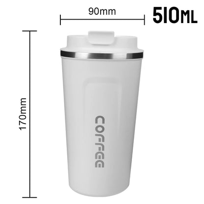 Taza de café de viaje - Termo de acero inoxidable de doble pared.