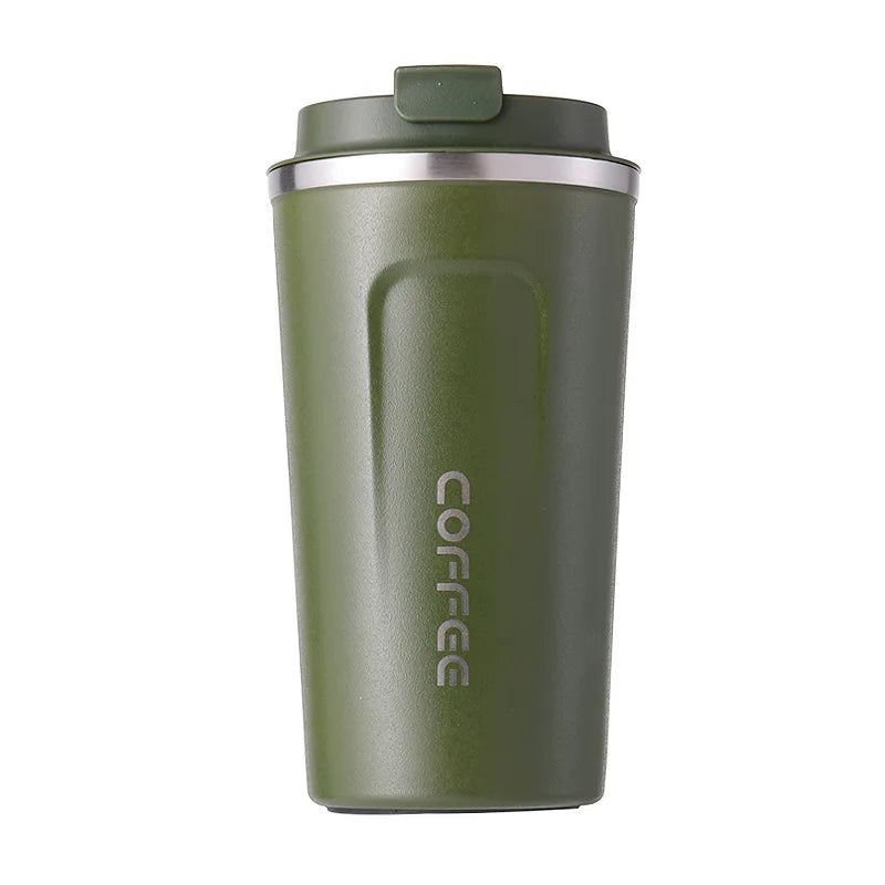 Termo de café para coche: acero inoxidable de doble pared.