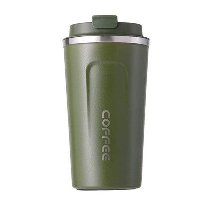 Termo de café para coche: acero inoxidable de doble pared.