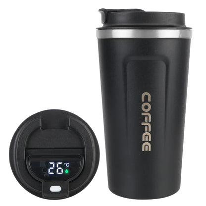 Taza de café de viaje - Termo de acero inoxidable de doble pared.