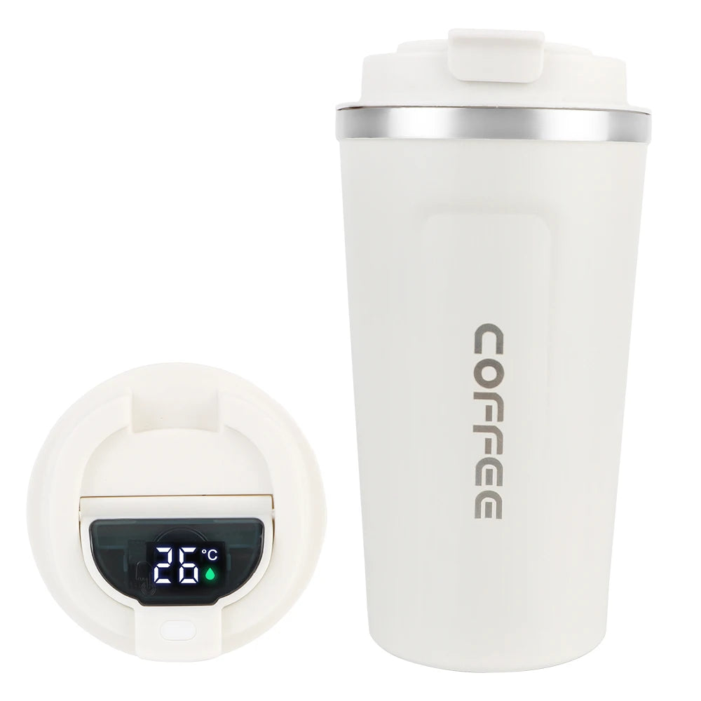 Taza de café de viaje - Termo de acero inoxidable de doble pared.