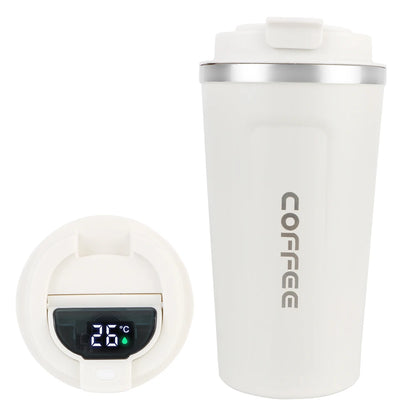 Taza de café de viaje - Termo de acero inoxidable de doble pared.