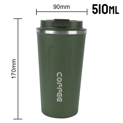 Taza de café de viaje - Termo de acero inoxidable de doble pared.